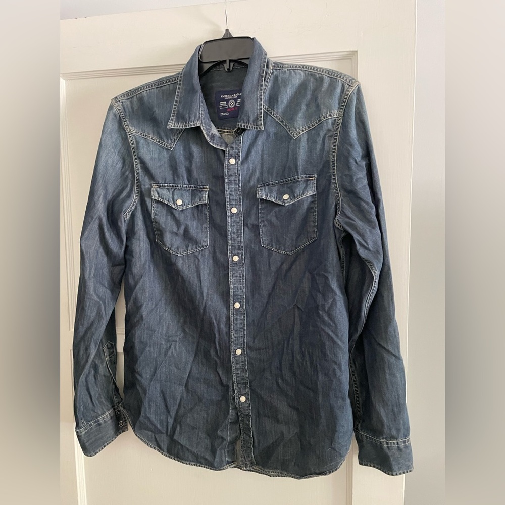 Men's Denim Button Down Shirt American Eagle Size large